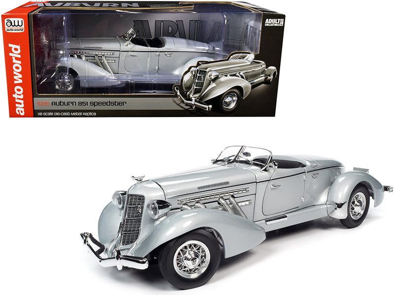 1935 Auburn 851 Speedster Haze Gray 1/18 Diecast Model Car by Auto World