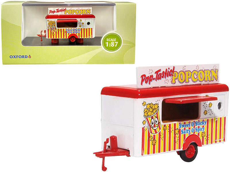 Mobile Food Trailer "Popcorn" 1/87 (HO) Scale Diecast Model by Oxford Diecast
