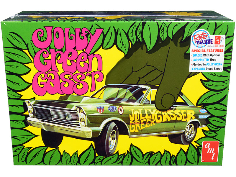 Skill 2 Model Kit 1965 Ford Galaxie "Jolly Green Gasser" 3-in-1 Kit 1/25 Scale Model by AMT
