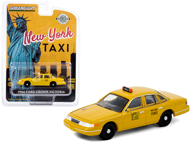 1994 Ford Crown Victoria Yellow "NYC Taxi" (New York City) "Hobby Exclusive" 1/64 Diecast Model Car by Greenlight