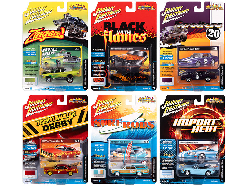 "Street Freaks" 2020 Set A of 6 Cars Release 4 1/64 Diecast Model Cars by Johnny Lightning