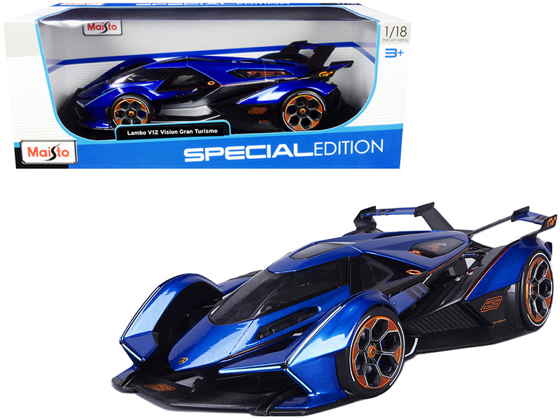 Lamborghini V12 Vision Gran Turismo Blue Metallic 1/18 Diecast Model Car by Maisto