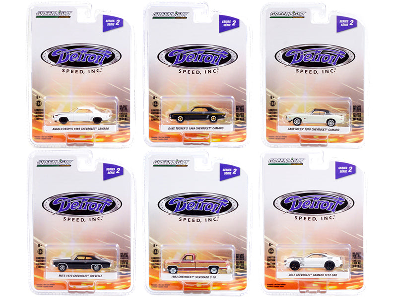 "Detroit Speed Inc." Set of 6 pieces Series 2 1/64 Diecast Model Cars by Greenlight