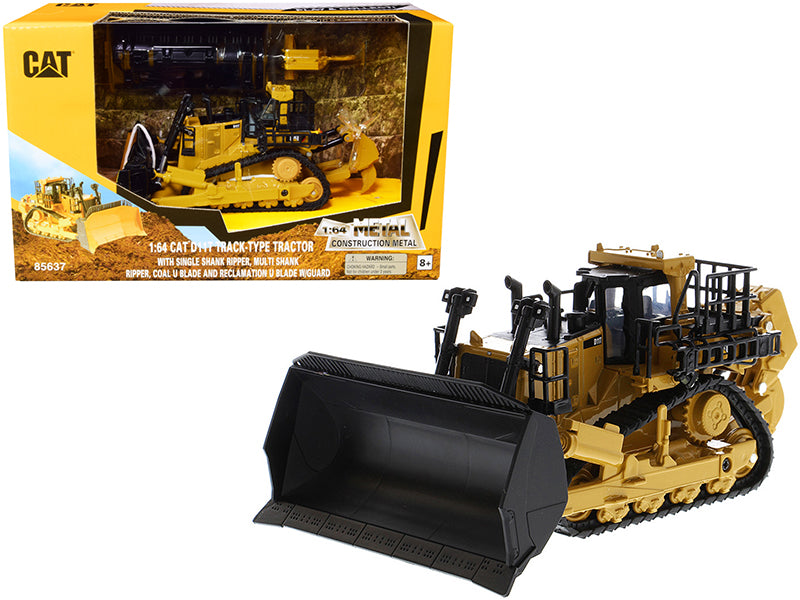 CAT Caterpillar D11T Track-Type Tractor with 2 Blades and 2 Rear Rippers "Play & Collect!" Series 1/64 Diecast Model by Diecast Masters