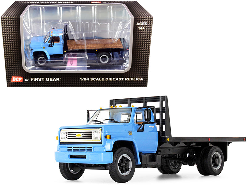 Chevrolet C65 Flatbed Truck Light Blue 1/64 Diecast Model by DCP/First Gear