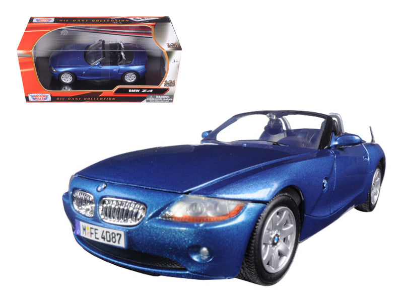 BMW Z4 Convertible Blue Metallic 1/24 Diecast Model Car by Motormax