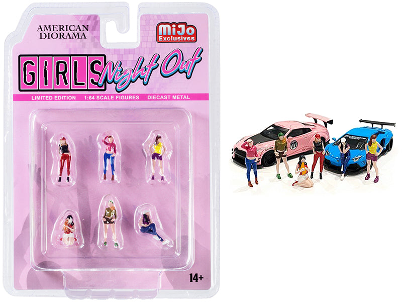 "Girls Night Out" 6 piece Diecast Figurine Set for 1/64 Scale Models by American Diorama