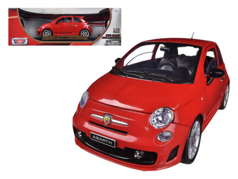 Fiat 500 Abarth Red 1/18 Diecast Model Car by Motormax