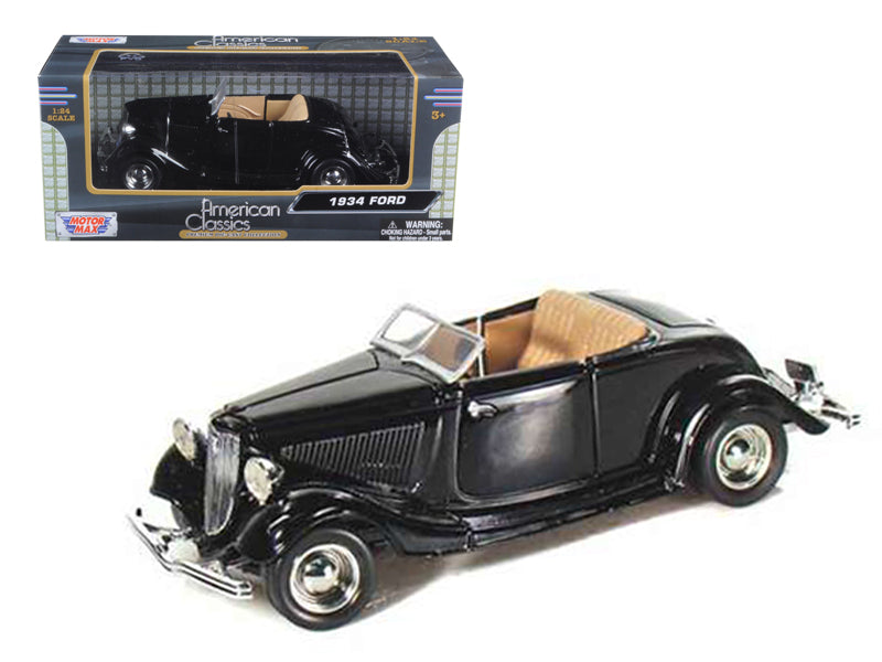 1934 Ford Coupe Convertible Black 1/24 Diecast Model Car by Motormax