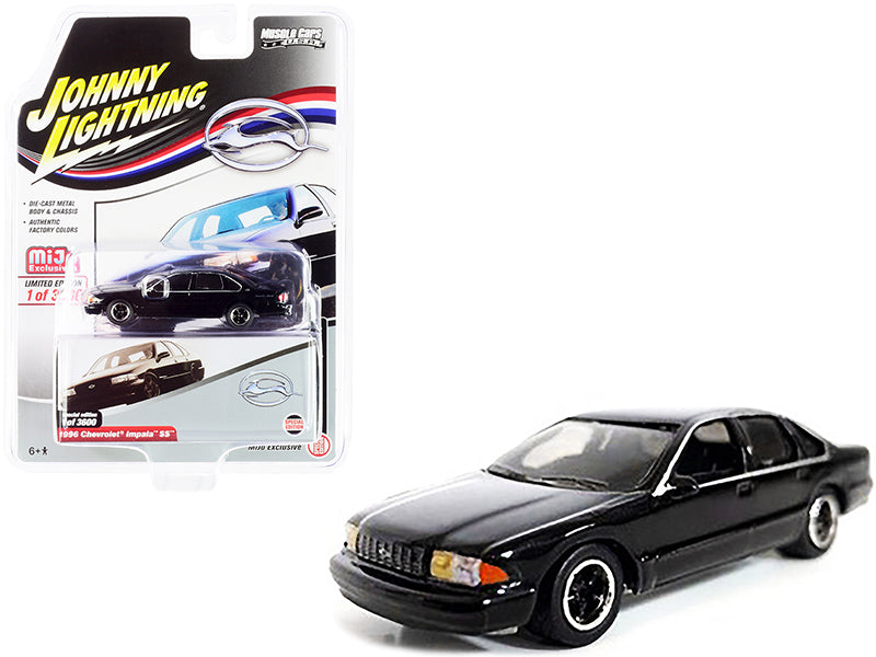 1996 Chevrolet Impala SS Black Limited Edition to 3600 pieces Worldwide "Muscle Cars U.S.A." Series 1/64 Diecast Model Car by Johnny Lightning