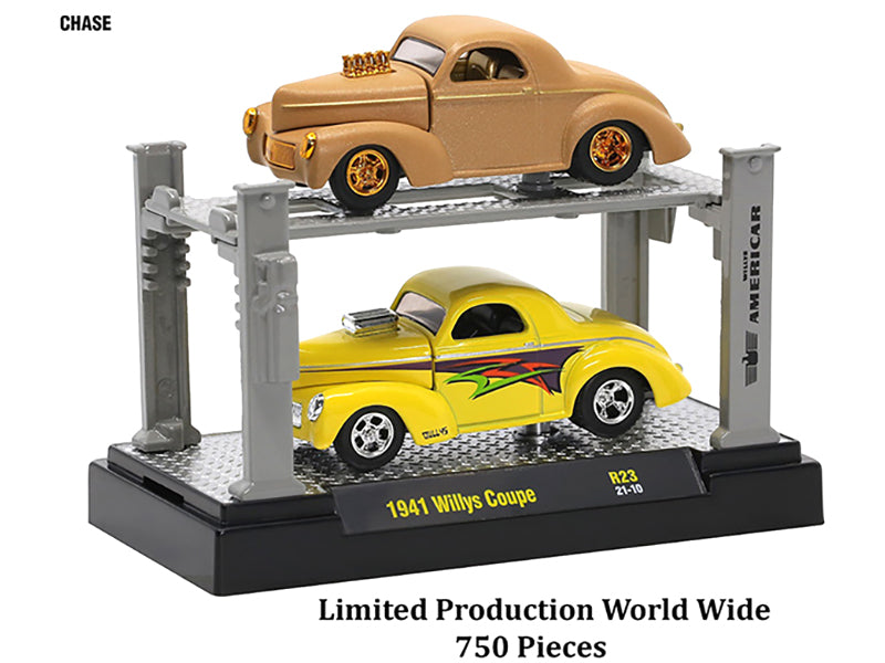 "Auto Lifts" Set of 6 pieces Series 23 Limited Edition to 6050 pieces Worldwide 1/64 Diecast Model Cars by M2 Machines