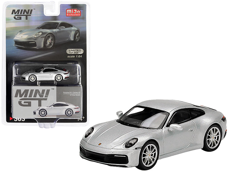 Porsche 911 Carrera 4S GT Silver Metallic Limited Edition to 3000 pieces Worldwide 1/64 Diecast Model Car by True Scale Miniatures