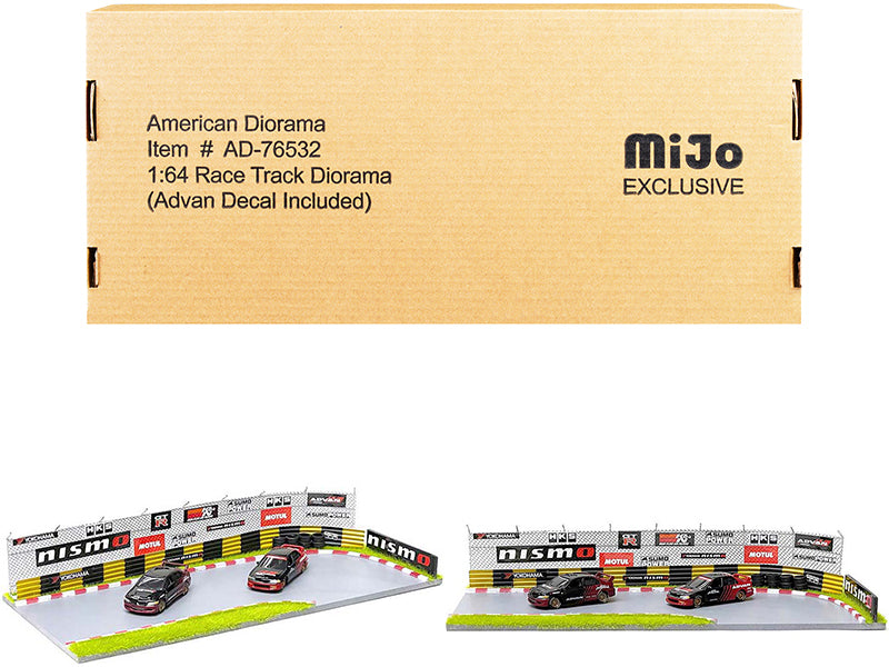 "Race Track Advan" Diorama with Decals for 1/64 Scale Models by American Diorama