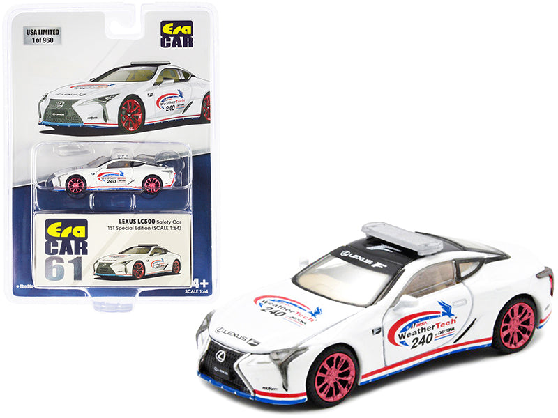 Lexus LC500 Safety Car White "IMSA WeatherTech 240 at Daytona" "1st Special Edition" Limited Edition to 960 pieces 1/64 Diecast Model Car by Era Car