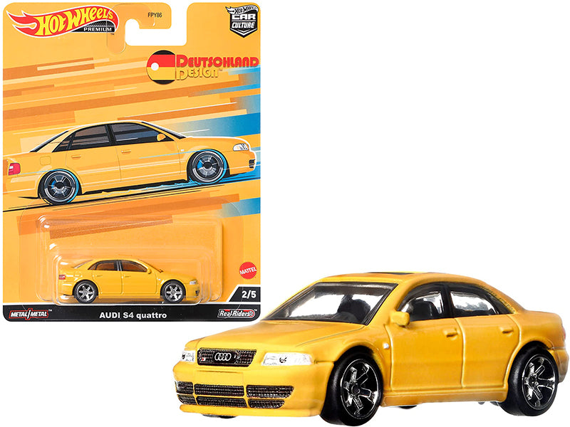 Audi S4 Quattro with Sunroof Yellow "Deutschland Design" Series Diecast Model Car by Hot Wheels