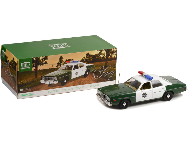 1975 Plymouth Fury Green and White "Capitol City Police" 1/18 Diecast Model Car by Greenlight