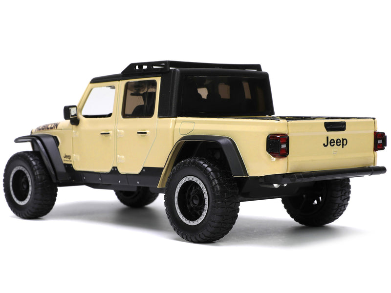 2020 Jeep Gladiator Rubicon Pickup Truck Cream with Roof Rack with Extra Wheels "Just Trucks" Series 1/24 Diecast Model Car by Jada
