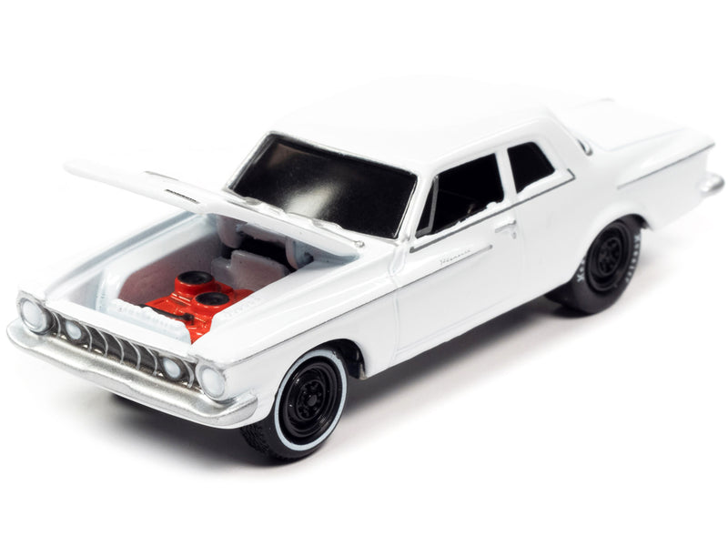 1962 Plymouth Savoy Max Wedge Alpine White "Classic Gold Collection" Series Limited Edition to 11880 pieces Worldwide 1/64 Diecast Model Car by Johnny Lightning