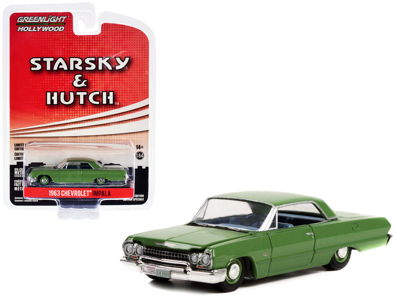 1963 Chevrolet Impala Green with Blue Interior "Starsky and Hutch" (1975-1979) TV Series Hollywood Special Edition Series 2 1/64 Diecast Model Car by Greenlight