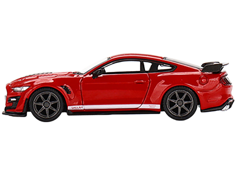 Shelby GT500 SE Widebody Ford Race Red with White Stripes Limited Edition to 4200 pieces Worldwide 1/64 Diecast Model Car by True Scale Miniatures