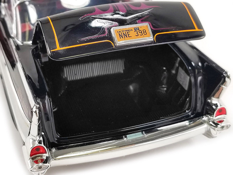 1957 Chevrolet Bel Air Black with Flames and Pinstripe Top "Big Daddy Ed Roth" Limited Edition to 966 pieces Worldwide 1/18 Diecast Model Car by ACME