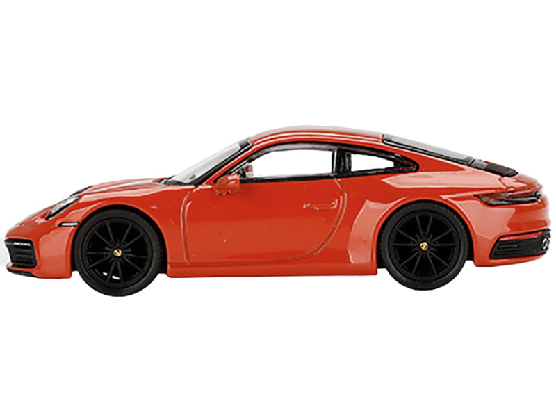 Porsche 911 (992) Carrera 4S Lava Orange Limited Edition to 3000 pieces Worldwide 1/64 Diecast Model Car by True Scale Miniatures