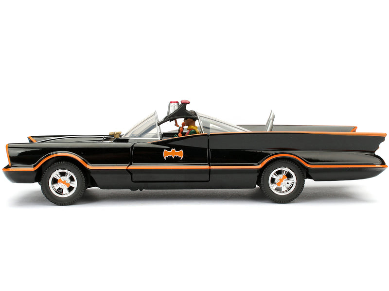 Model Kit Classic Batmobile Black with Batman Diecast Figure "Batman" (1966-1968) TV Series "Build N' Collect" 1/24 Diecast Model Car by Jada