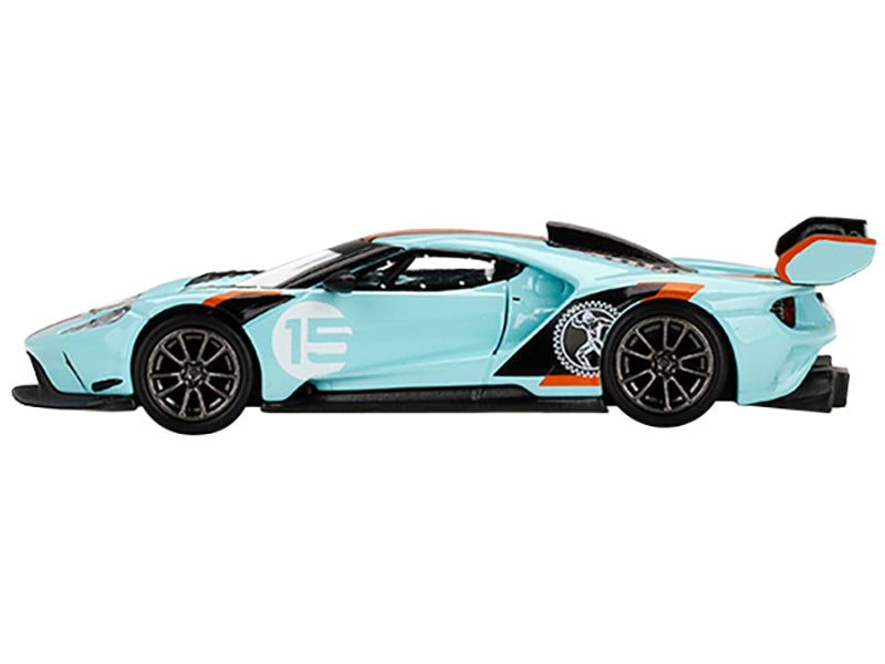 Ford GT MK II #002 #15 Light Blue with Orange Stripes Limited Edition to 6000 pieces Worldwide 1/64 Diecast Model Car by True Scale Miniatures