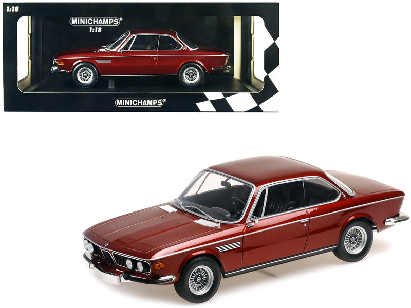 1971 BMW 3.0 CSi Red Metallic Limited Edition to 504 pieces Worldwide 1/18 Diecast Model Car by Minichamps