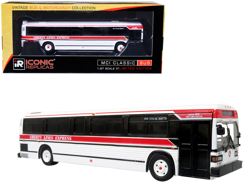 MCI Classic City Bus Liberty Lines Express "BXM Fifth Ave. Manhattan" "Vintage Bus & Motorcoach Collection" 1/87 Diecast Model by Iconic Replicas