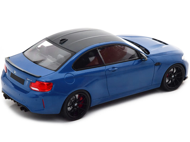 2020 BMW M2 CS Blue Metallic with Carbon Top 1/18 Diecast Model Car by Minichamps