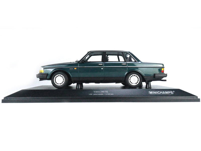 1986 Volvo 240 GL Petrol Blue Metallic Limited Edition to 402 pieces Worldwide 1/18 Diecast Model Car by Minichamps