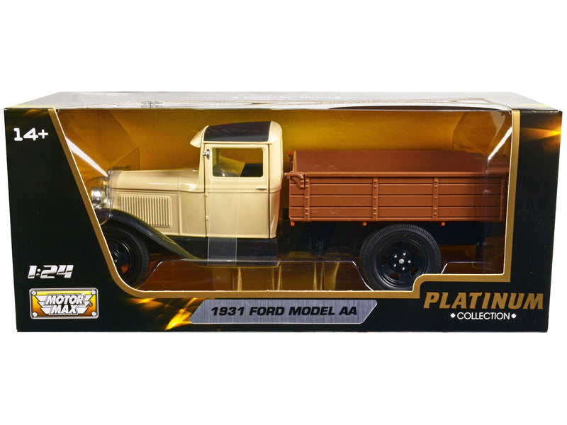 1931 Ford Model AA Pickup Truck Cream and Black "Platinum Collection" Series 1/24 Diecast Model Car by Motormax