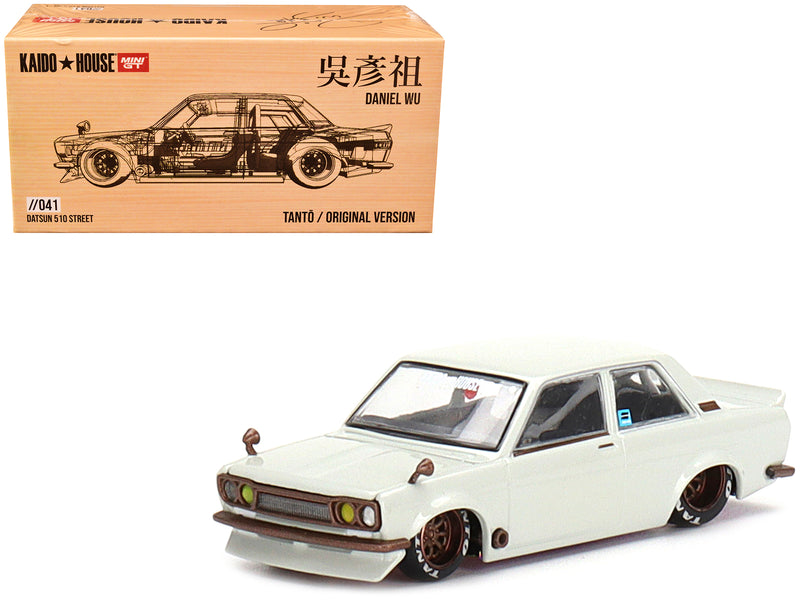 Datsun 510 Street Tanto V1 White (Designed by Jun Imai) Daniel Wu x "Kaido House" Special 1/64 Diecast Model Car by True Scale Miniatures