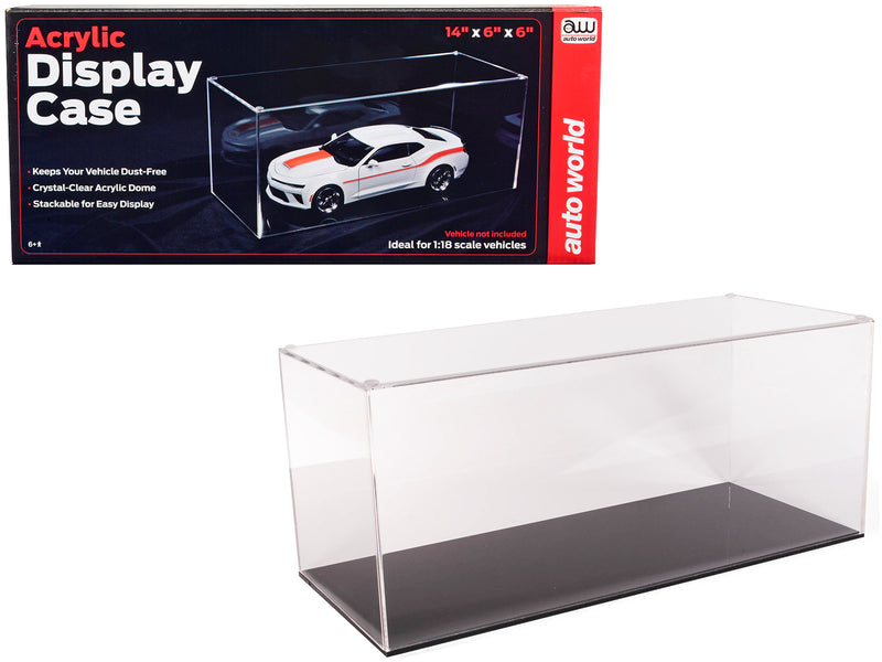 Acrylic Collectible Display Show Case for 1/18 Scale Model Cars by Auto World