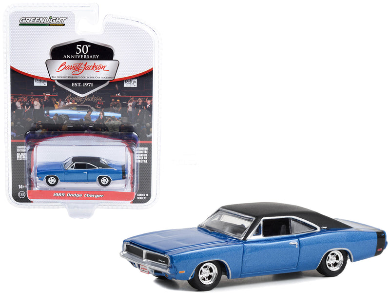 1969 Dodge Charger Blue Metallic with Black Vinyl Top and Tail Stripe (Lot
