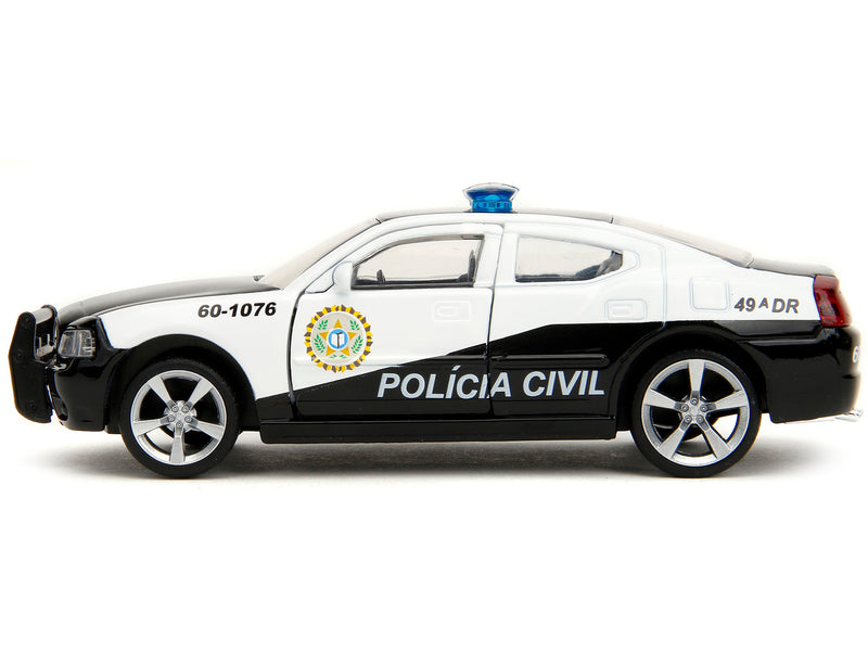 2006 Dodge Charger Police Black and White "Policia Civil" "Fast & Furious" Series 1/32 Diecast Model Car by Jada