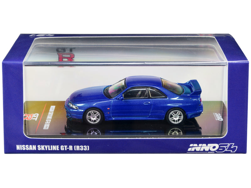 Nissan Skyline GT-R (R33) RHD (Right Hand Drive) Bayside Blue Metallic 1/64 Diecast Model Car by Inno Models