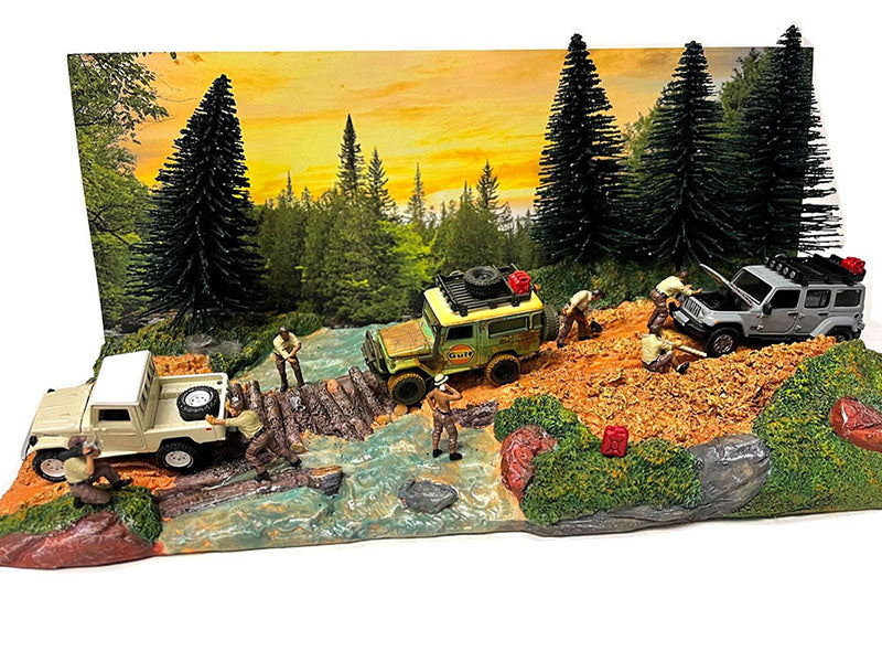 Making muddy forest road diorama in 1:64 scale 