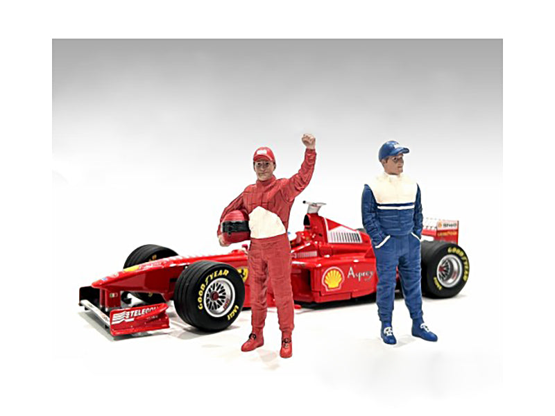 "Racing Legends" 90's Figures A and B Set of 2 for 1/18 Scale Models by American Diorama