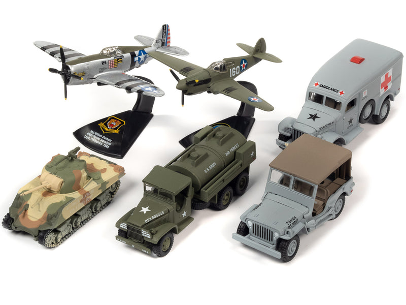 "WWII Warriors: Pacific Theater" Military 2022 Set A of 6 pieces Release 2 Limited Edition to 2000 pieces Worldwide Diecast Model Cars by Johnny Lightning