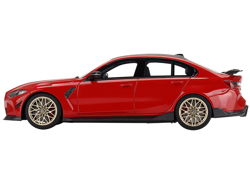 BMW M3 M-Performance (G80) Toronto Red Metallic with Carbon Top 1/18 Model Car by Top Speed