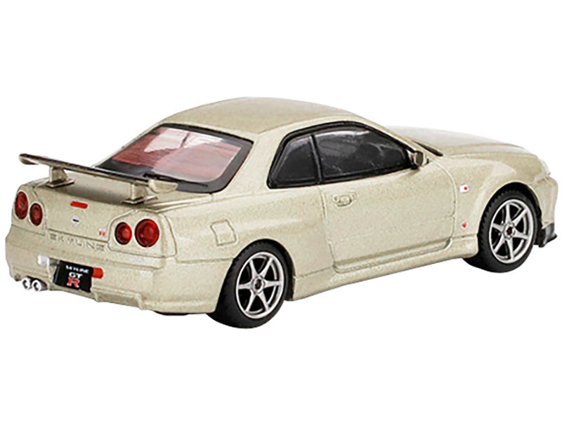 Nissan Skyline GT-R (R34) M-Spec RHD (Right Hand Drive) Silica Breath Gold Metallic Limited Edition to 3000 pieces Worldwide 1/64 Diecast Model Car by True Scale Miniatures