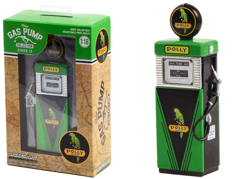 1951 Wayne 505 Gas Pump "Polly Gas" Green and Black "Vintage Gas Pumps" Series 13 1/18 Diecast Model by Greenlight