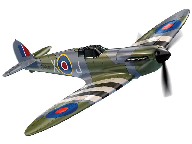 Skill 1 Model Kit D-Day Spitfire Snap Together Painted Plastic Model Airplane Kit by Airfix Quickbuild