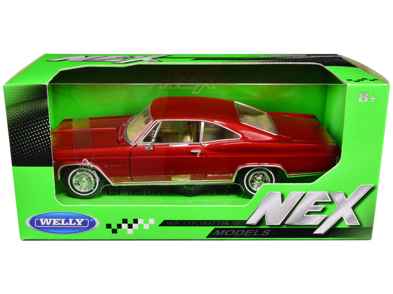 1965 Chevrolet Impala SS 396 Red Metallic "NEX Models" 1/24 Diecast Model Car by Welly