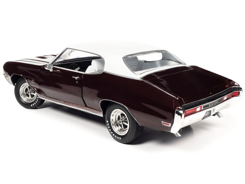 1970 Buick GS Stage 1 Burgundy Mist Metallic with White Top and Interior "Muscle Car & Corvette Nationals" (MCACN) 1/18 Diecast Model Car by Auto World