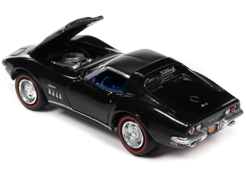 1969 Chevrolet Corvette 427 Tuxedo Black with Blue Interior "MCACN (Muscle Car and Corvette Nationals)" Limited Edition to 4212 pieces Worldwide "Muscle Cars USA" Series 1/64 Diecast Model Car by Johnny Lightning