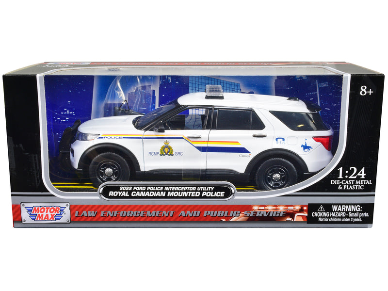 2022 Ford Police Interceptor Utility "RCMP (Royal Canadian Mounted Police)" White 1/24 Diecast Model Car by Motormax