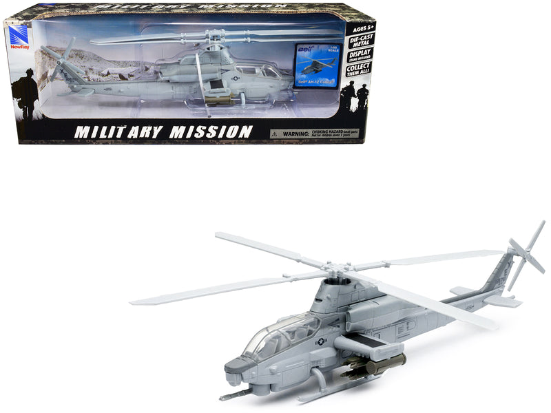 Bell AH-1Z Cobra Helicopter Gray "US Air Force" "Military Mission" Series 1/55 Diecast Model by New Ray